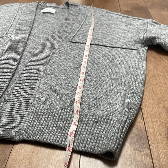 YAYA wool cardigan gray with olive green detail on sleeves open front size M - Picture 11 of 11
